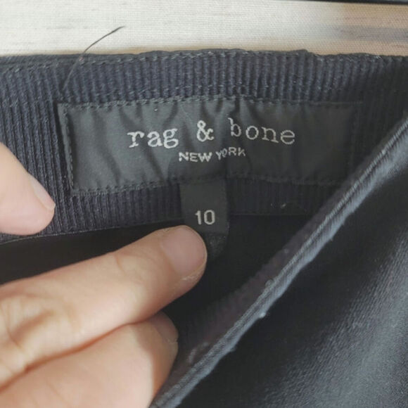 RAG & BONE ELASTIC WAIST SKINNY BLACK PANTS W BACK ZIPPER, SZ 10 - Picture 5 of 13